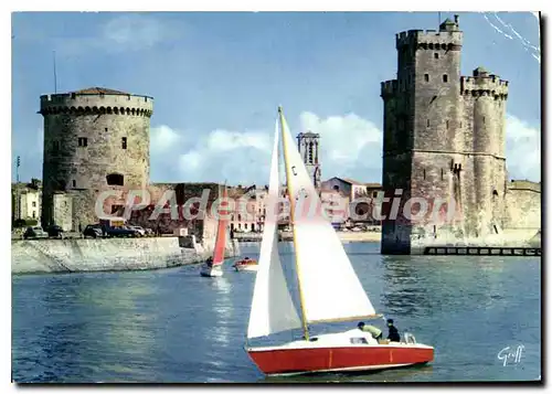 Moderne Karte En Aunis la Rochelle Charente Maritime tour de la chaine et tour Saint Nicolas