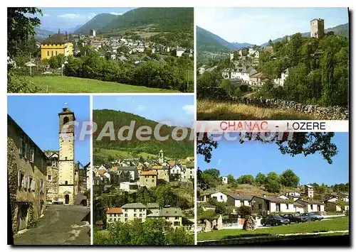 Cartes postales moderne En Lozere Chanac vue generale la tour qui domine la bourg la tour de l'Horloge le village de Va