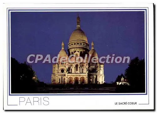 Cartes postales moderne Paris la Basilique du Sacre Coeur Illuminee