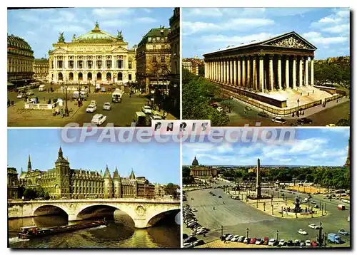 Cartes postales moderne Paris Theatre de l'Opera la Madeleine la Conciergerie place de la Concorde