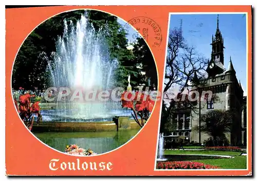 Cartes postales moderne Toulouse ville d'arb le jet d'eau du grand Rond le jardin et le donjon du Canitole