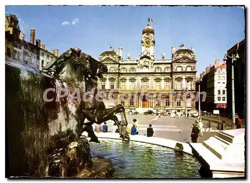 Cartes postales moderne Lyon place des Torreaux la fontaine Bartholdi et l'hotel de ville