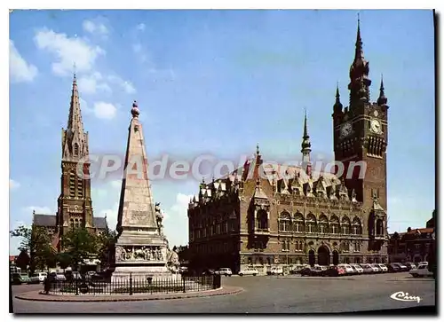 Moderne Karte Armentieres Nord hotel de ville l'eglise le monument