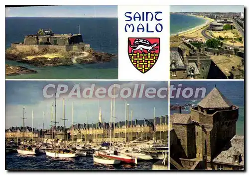 Cartes postales moderne La Bretagne en Couleurs Saint Malo L et V Cite fortifiee le bassin a flot et les remparts le fo
