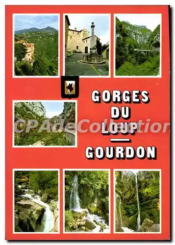 Moderne Karte Gorges du Loup Gourdon