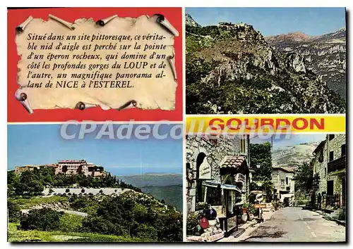 Cartes postales moderne La Cote d'Azur et son arriere pays pittoresque Souvenir de Gourdon