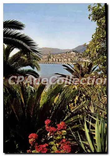 Cartes postales moderne Cote d'Azur Menton A M vue prise de la Frontiere italienne