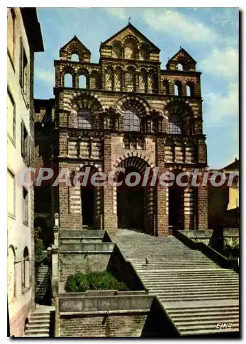 Cartes postales moderne Le Puy en Velay H L facade de la cathedrale Notre Dame Monument historique classe XII et XV sie