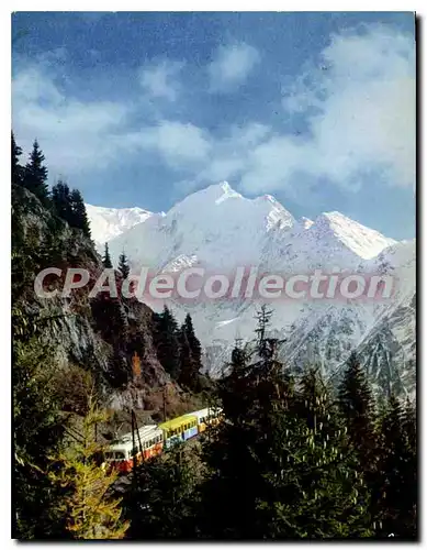 Cartes postales moderne Massif du Mont Blanc Haute Savoie l'Aiguille de Bionnassar et le Tramway du Mont Blanc