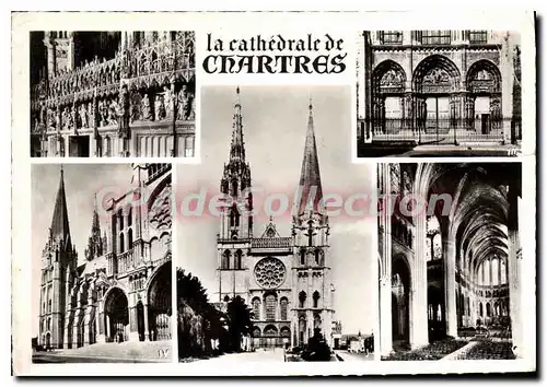 Cartes postales moderne La Cathedrale de Chartres facade principal Pourtour du Choeur portail Royal XII s facade sud le