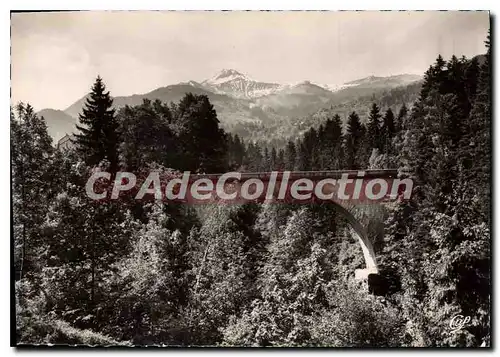 Moderne Karte Saint Gervais le pont du Diable et le Mont Joly