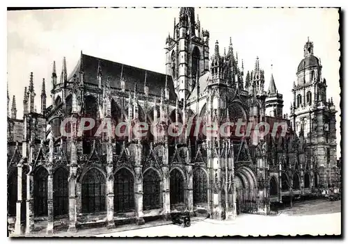 Moderne Karte Cathedrale d'Evreux cote Nord vue d'ensemble XV et XVI siecle