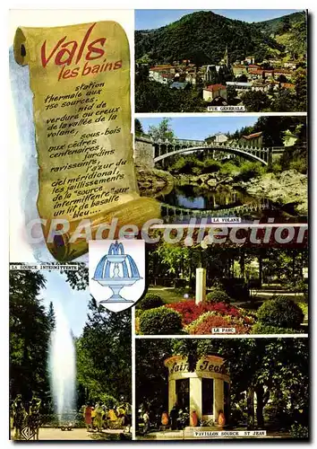 Cartes postales moderne Ardeche Pittoresque Vals les Bains centre Thermal et touristique