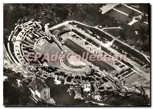 Moderne Karte Lyon vue aerienne sur le Theatre Romain de Fourviere