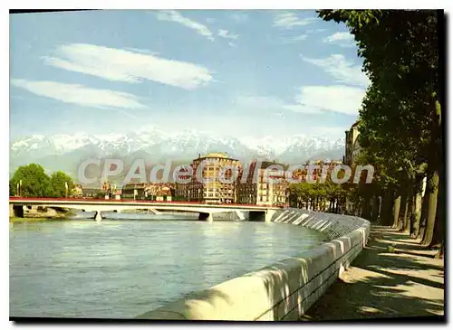 Cartes postales moderne Les Alpes en couleurs naturelles Grenobles les Quais de l'Isere et la chaine de Belledonne