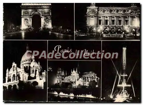 Cartes postales moderne Paris l'Arc de Triomphe l'Opera Notre Dame la Tour Eiffel