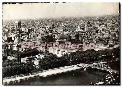 Moderne Karte Paris et ses Merveilles Panorama sur Paris vue prise de la Tour Eiffel