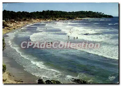 Moderne Karte La Cote des Maures environs de Bormes les Mimosas Var la plage de Cabasson un jour de Mistral