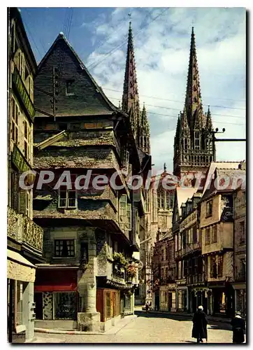 Cartes postales moderne La Bretagne en couleurs Quimper rue Kereop