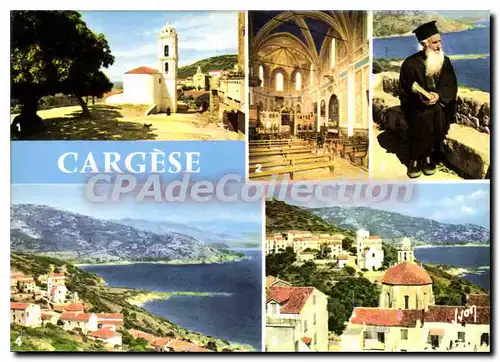 Cartes postales moderne La Corse Oasis de Beaute Cargese l'eglise romaine et l'eglise grecque interieur de l'eglise gre