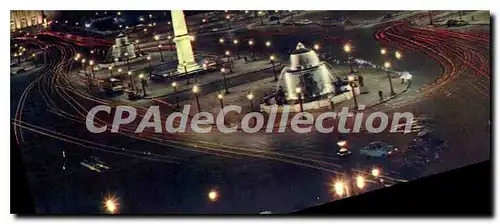 Cartes postales moderne Paris Place de la Concorde Illuminee