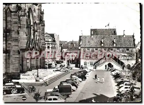 Moderne Karte Mulhouse place de la Reunion et l'hotel de ville