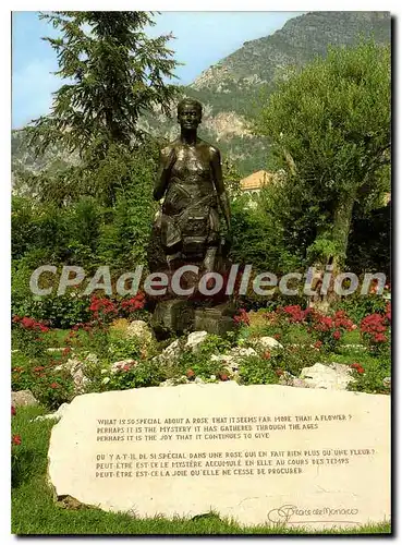 Cartes postales moderne Monaco Fontvieille Roseraie Princesse Grace la statue de SAS la Princesse Grace Sculpteur kees