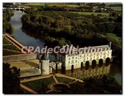 Cartes postales moderne Chenonceaux Le chateau Vue aerienne Cliche Heurtier