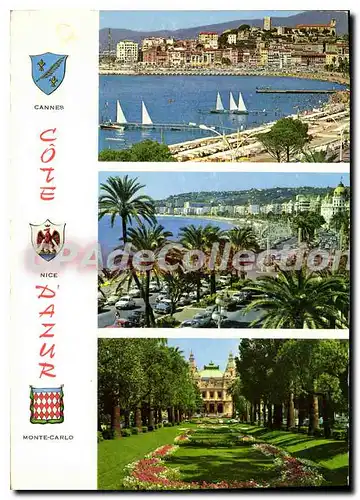 Cartes postales moderne Cote d'Azur French Riviera Cannes La Croisette Nice La promenade des Anglais