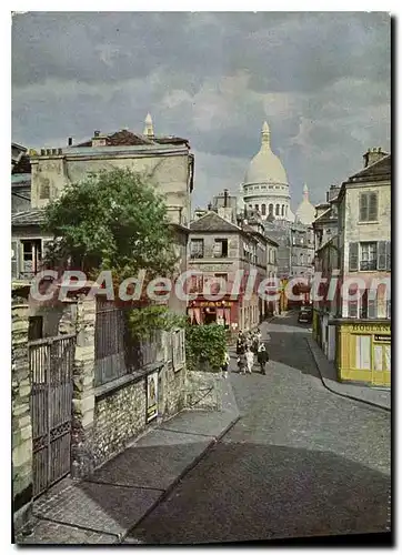 Cartes postales moderne Paris Montmartre la Rue Norvins et le Sacre Coeur