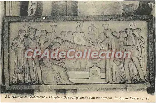 Cartes postales Abbaye de St Denis Crypte Bas relief destine au monument du duc de Berry J F