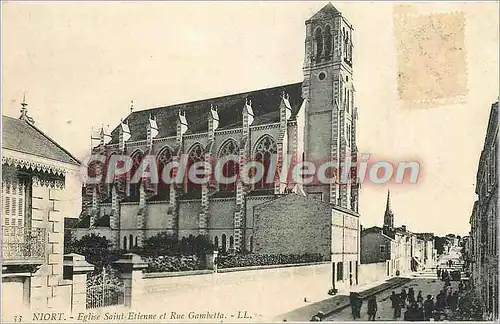 Ansichtskarte AK Niort Eglise Saint Etienne et rue Gambetta