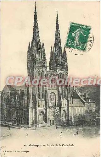 Cartes postales Quimper Facade de la cathedrale