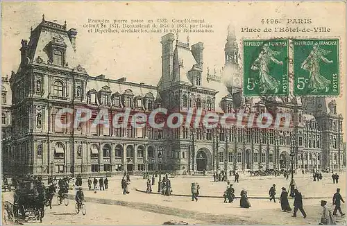 Cartes postales Paris Place de l'Hotel de Ville