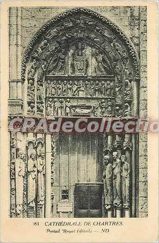 Cartes postales Cathedrale de Chartres Partail Royal (Detail)