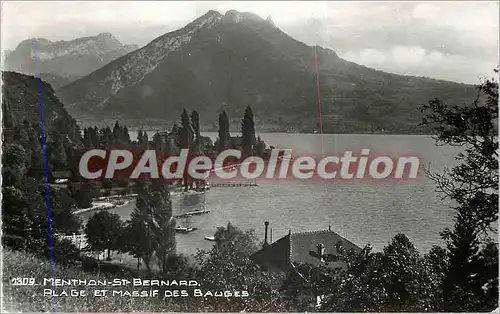 Cartes postales Menton St Bernard Plage et Massif des Bauges