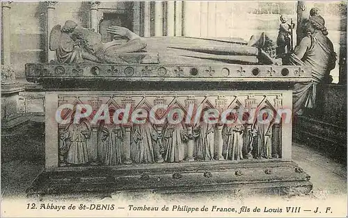 Ansichtskarte AK Abbaye de Saint Denis Tombeau de Philippe de France Fils de Louis VIII