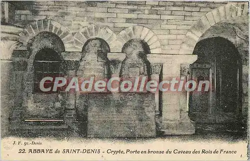 Cartes postales Abbaye de Saint Denis Crypte Porte en bronze du Caveau des Rois de France