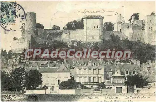 Cartes postales Chinon Le chateau la Toue du Moulin et la Tour Boissy