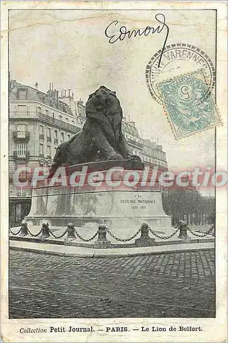 Cartes postales Petit Journal Paris le lion de Belfort