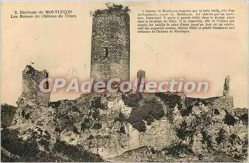 Cartes postales Environs de Montlucon les ruines du chateau de L'Ours