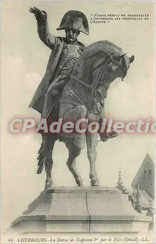 Ansichtskarte AK Cherbourg La Statue de Napoleon Ier par le Veel (Detail)