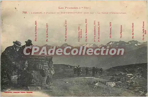 Cartes postales Les Pyrennees Luchon Plateau de Superbagneres la Table d'Orientation