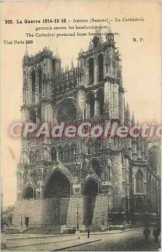 Ansichtskarte AK La Guerre 1914 14 16 Amines (Somme) La Cathedrale garantie contre les bombardement