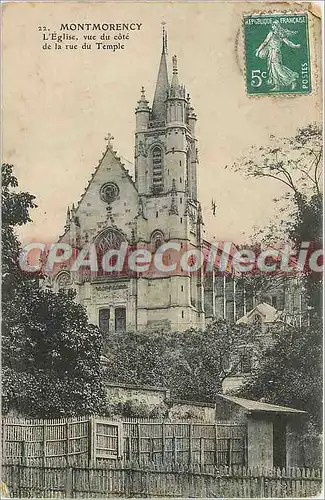 Cartes postales Montmorency L'Eglise vue du cote de la rue du Temple