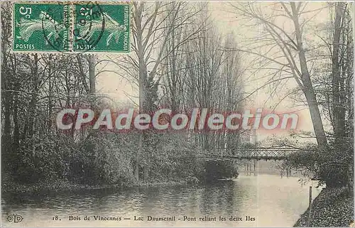 Ansichtskarte AK Bois de Vicennes Lac Daumesnil Pont reliant les deux Iles