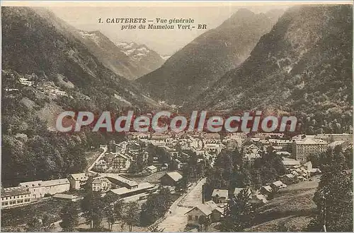 Cartes postales Cauterets Vue generale prise du Mamelon vert