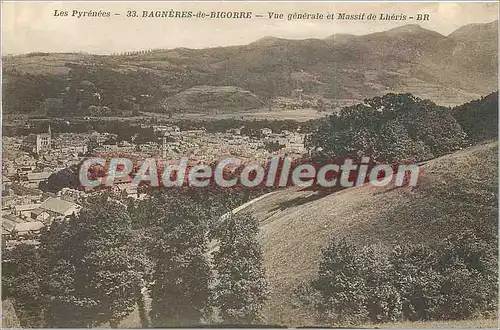 Cartes postales Les Pyrenees Bagneres de Bigorre Vue generale et massif de Lheris