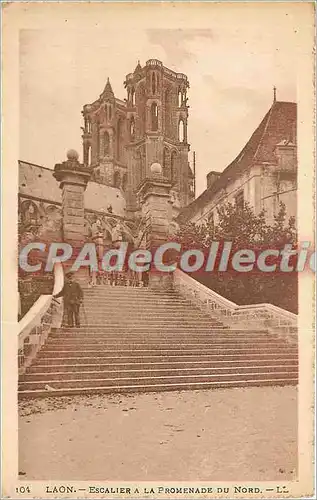 Cartes postales Laon Escalier a la Promeade du Nord