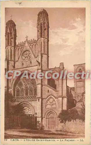 Cartes postales Laon L'Eglise Saint Martin la Facade